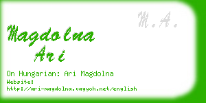 magdolna ari business card
